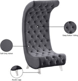 Crescent Modern Accent Chair with Soft Velvet Upholstery and Chic Acrylic Legs for Stylish Spaces