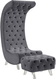 Crescent Modern Accent Chair with Soft Velvet Upholstery and Chic Acrylic Legs for Stylish Spaces