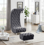 Crescent Modern Accent Chair with Soft Velvet Upholstery and Chic Acrylic Legs for Stylish Spaces