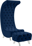 Crescent Modern Accent Chair with Soft Velvet Upholstery and Chic Acrylic Legs for Stylish Spaces