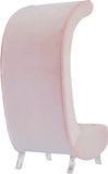 Crescent Modern Accent Chair with Soft Velvet Upholstery and Chic Acrylic Legs for Stylish Spaces