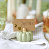 Sage Green Pumpkin Place Card Holder Set of 6