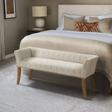 Flared Low Arm Low Back Accent Bench, Taupe Patterned