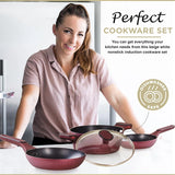 Moss & Stone 4-Piece Burgundy Nonstick Cookware Set