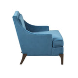 Upholstered Armchair with Lumbar Pillow, Blue