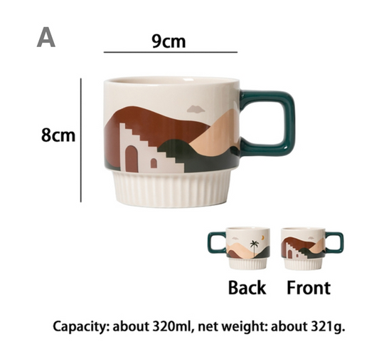 Art Ceramic Coffee Cup Stylish Tea Mug
