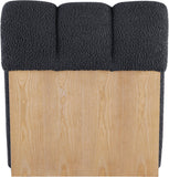 Swoon Contemporary Faux Sheepskin Accent Chair with Deep Channel Tufting and Sturdy Oak Frame