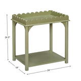 Scalloped Rectangle Side Table Green