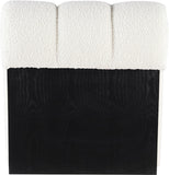 Swoon Contemporary Faux Sheepskin Accent Chair with Deep Channel Tufting and Sturdy Oak Frame