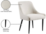 Camden Dining Chair Set of 2 - Luxurious Upholstered Comfort with Durable Matte Black Metal Legs