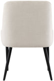 Camden Dining Chair Set of 2 - Luxurious Upholstered Comfort with Durable Matte Black Metal Legs