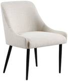 Camden Dining Chair Set of 2 - Luxurious Upholstered Comfort with Durable Matte Black Metal Legs
