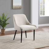 Camden Dining Chair Set of 2 - Luxurious Upholstered Comfort with Durable Matte Black Metal Legs
