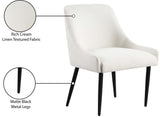 Camden Dining Chair Set of 2 - Luxurious Upholstered Comfort with Durable Matte Black Metal Legs