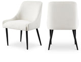 Camden Dining Chair Set of 2 - Luxurious Upholstered Comfort with Durable Matte Black Metal Legs