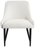 Camden Dining Chair Set of 2 - Luxurious Upholstered Comfort with Durable Matte Black Metal Legs