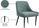 Camden Dining Chair Set of 2 - Luxurious Upholstered Comfort with Durable Matte Black Metal Legs