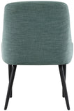 Camden Dining Chair Set of 2 - Luxurious Upholstered Comfort with Durable Matte Black Metal Legs