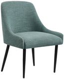Camden Dining Chair Set of 2 - Luxurious Upholstered Comfort with Durable Matte Black Metal Legs