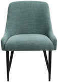 Camden Dining Chair Set of 2 - Luxurious Upholstered Comfort with Durable Matte Black Metal Legs