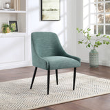 Camden Dining Chair Set of 2 - Luxurious Upholstered Comfort with Durable Matte Black Metal Legs