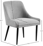 Camden Dining Chair Set of 2 - Luxurious Upholstered Comfort with Durable Matte Black Metal Legs