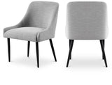 Camden Dining Chair Set of 2 - Luxurious Upholstered Comfort with Durable Matte Black Metal Legs