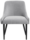 Camden Dining Chair Set of 2 - Luxurious Upholstered Comfort with Durable Matte Black Metal Legs