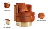Kendra Contemporary Accent Chair with Gold Swivel Base - Chic Comfort for Your Living Room Decor