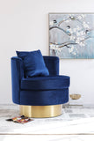 Kendra Contemporary Accent Chair with Gold Swivel Base - Chic Comfort for Your Living Room Decor