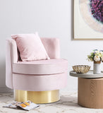 Kendra Contemporary Accent Chair with Gold Swivel Base - Chic Comfort for Your Living Room Decor