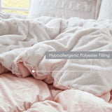 Long Faux Fur Comforter Mini Set, Blush