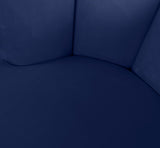 Lily Contemporary Accent Chair with Elegant Curved Design and Gold Steel Swivel Base for Style