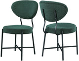 Allure Dining Chair Set - Contemporary Design with Matte Black Metal Frame for Stylish Dining Spaces