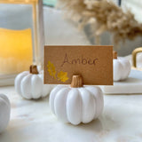 White Pumpkin Place Card Holders Set of 6