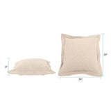 Scroll Puff Ottoman Cover & Cushion- Barbet Natural/Natural