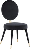 Brandy Contemporary Dining Chair Set of 2 - Luxurious Soft Upholstery & Stylish Brass Accents