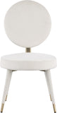 Brandy Contemporary Dining Chair Set of 2 - Luxurious Soft Upholstery & Stylish Brass Accents