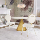Brandy Contemporary Dining Chair Set of 2 - Luxurious Soft Upholstery & Stylish Brass Accents