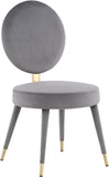 Brandy Contemporary Dining Chair Set of 2 - Luxurious Soft Upholstery & Stylish Brass Accents