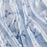 Wrinkle Free Marble Printed Satin Sheet Set, Blue
