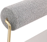 Carly Bench - Contemporary Vegan Leather Seat with Boucle Back and Durable Brushed Brass Frame