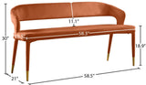 Destiny Contemporary Velvet Bench with Gold Tipped Legs - Stylish Extra Seating for Your Home