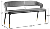 Destiny Contemporary Velvet Bench with Gold Tipped Legs - Stylish Extra Seating for Your Home