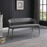 Destiny Contemporary Velvet Bench with Gold Tipped Legs - Stylish Extra Seating for Your Home
