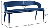 Destiny Contemporary Velvet Bench with Gold Tipped Legs - Stylish Extra Seating for Your Home