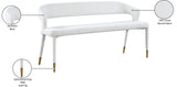 Destiny Cream Boucle Upholstered Bench with Gold Tipped Legs - Stylish Contemporary Seating Option