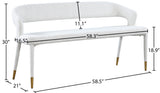 Destiny Cream Boucle Upholstered Bench with Gold Tipped Legs - Stylish Contemporary Seating Option