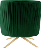 Paloma Cognac Velvet Accent Chair with Gold Swivel Base - Plush Comfort for Modern Living Spaces