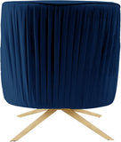 Paloma Cognac Velvet Accent Chair with Gold Swivel Base - Plush Comfort for Modern Living Spaces
